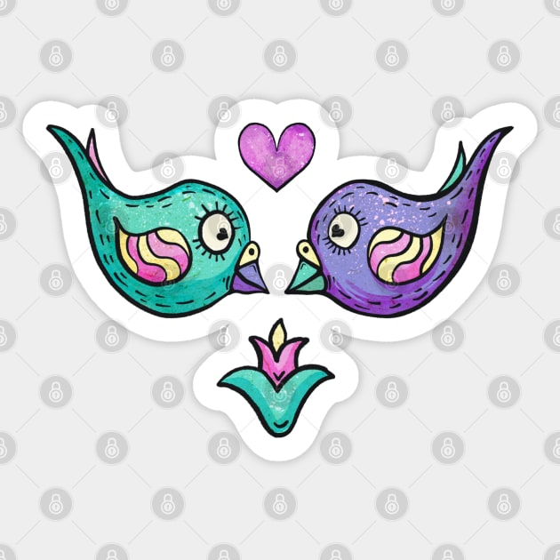 Love Birds Sticker by Hoda Hefzy 